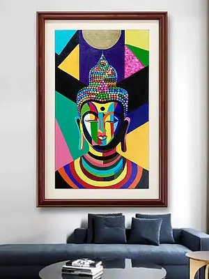 The Colorful Buddha | Acrylic Art by Neeta Panchal | With Frame