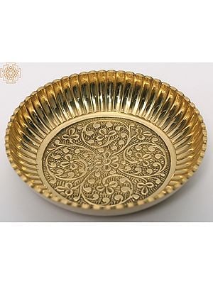 Brass Floral Design Small Plate (Multiple Sizes)
