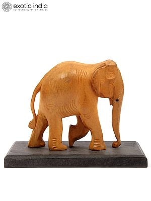 Shivani Wood Elephant Figurine
