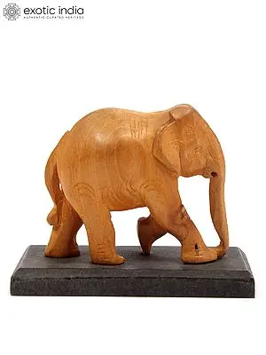 Shivani Wood Elephant Figurine