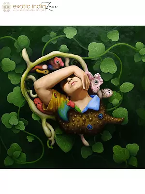 Flowering Nature Girl | Oil On Linen | By Harsh Jalendra
