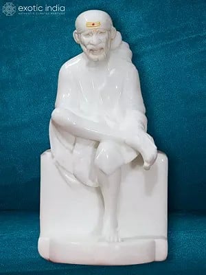 11" Sacred Sai Baba Statue For Home Gift | Marble Sculpture