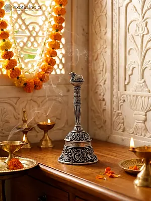 3" Superfine Nandi Bell in Brass with Silver Plating