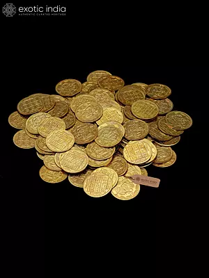 108 Goddess Lakshmi Kubera Coins for Puja | Ritual Coins