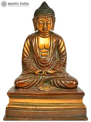 8" Japanese Buddhist - Lord Buddha in Meditation In Brass | Handmade | Made In India
