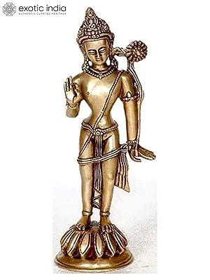 10" (Tibetan Buddhist Deity) Padampani Avalokiteshvara In Brass | Handmade | Made In India