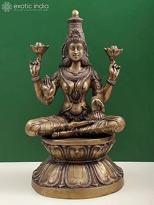 25" Lage Goddess Lakshmi as Padmavati in Brass | Handmade | Made in India