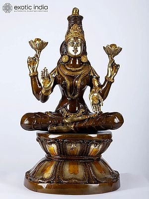 25" Lage Size Goddess Lakshmi as Padmavati In Brass | Handmade | Made In India