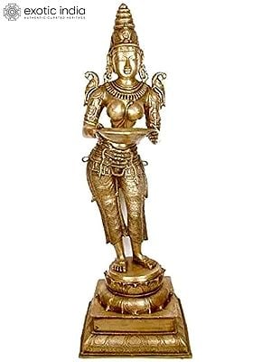 52" Large Size Deep Lakshmi in Brass | Handmade