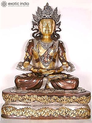 Large Pritzker Vairochana Buddha Statue in Brass | Handmade