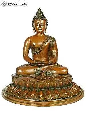 21" Large Size Lord Buddha Idol in Meditation | Handmade Brass Statue