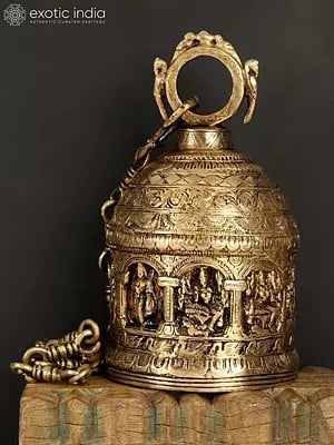 36" Nava Durga Hanging Bell In Brass | Handmade | Made In India