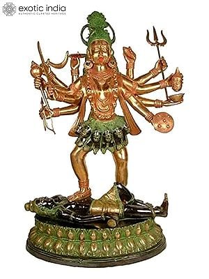 42" Large Size Goddess Kali Brass Statue | Handmade | Made in India