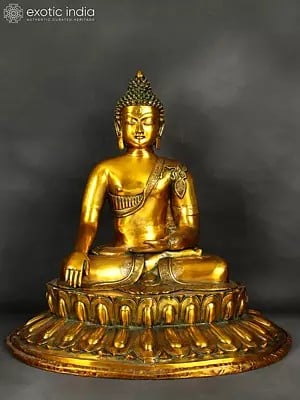 22" Large Size Buddha in Bhumisparsha Mudra In Brass | Handmade | Made In India