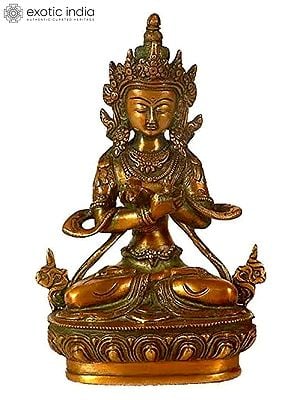 8" Vajradhara (Tibetan Buddhist Deity) In Brass | Handmade | Made In India