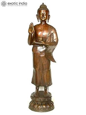 51" Large Size Buddha Sculpture in Brass | Handmade Buddhist Statue