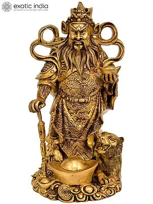 12" Feng Shui Brass Figurine - Example Of Chinese Iconography | Handcrafted Statue
