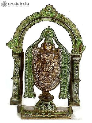 13" Lord Venkateshvara as Balaji at Tirupati | Handmade Brass Statue | Made in India