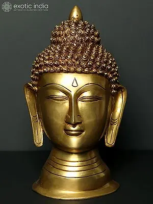 11" Brass Buddha Head (Wall Hanging Mask)