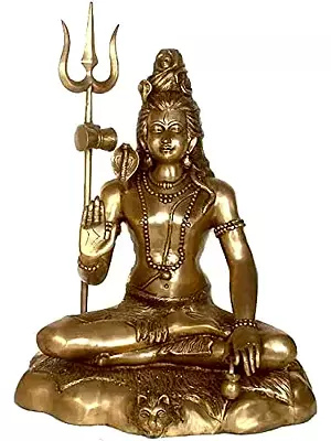 30" Large Size Lord Shiva In Brass | Handmade | Made In India