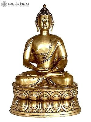 39" Large Size Buddha in Dhyana Mudra | Brass | Handmade | Made In India