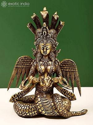 8" Brass Naga-Kanya Ulupi, The Great Pandava Arjuna’s Wife | Handmade | Made in India