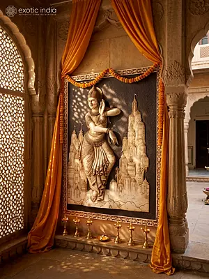 54" Graceful Apsara Marble Wall Panel With Intricate Hand Carved Elegance