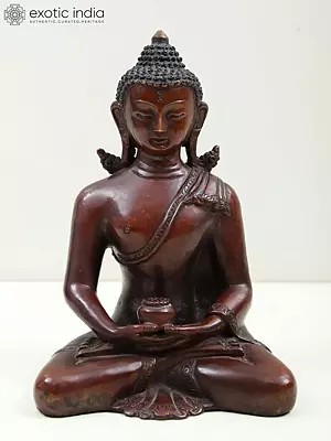 6" Copper Buddha Statue in Dhyana Mudra