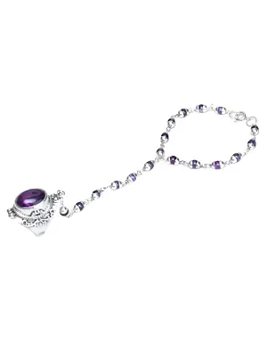 Designer Amethyst and Sterling Silver Slave Bracelet