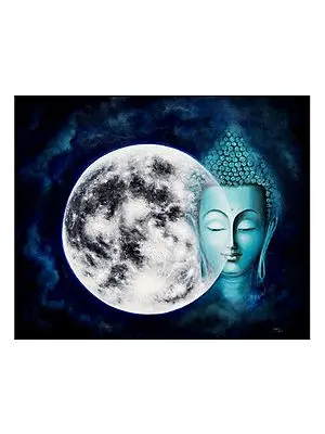 Illuminating Lord Buddha | Mixed Media Art