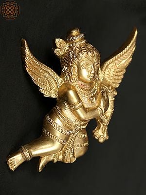 3" Small Brass Lord Gandharva Idol | Wall Décor