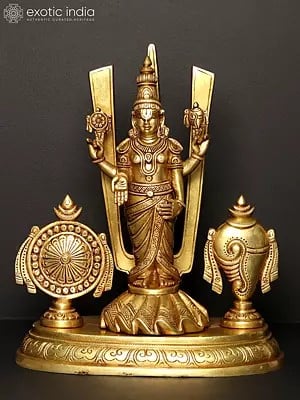 14" Standing Tirupati Balaji (Venkateshvara) with Vaishnava Symbols