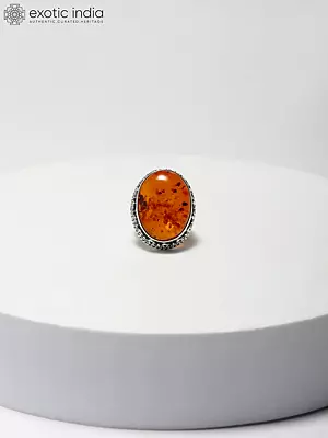 Oval Shape Amber Ring