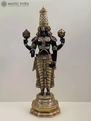 33" Large Brass Lord Tirupati Balaji (Venkateshvara)
