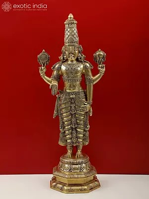 33" Large Brass Tirupati Balaji Statue | Lord Venkateshvara Idol