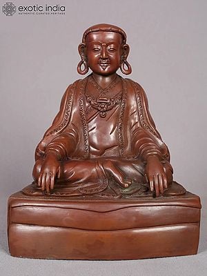 8" Guru Marpa Lotsawa Copper Statue from Nepal - The Teacher of Milarepa