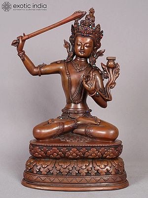 13" Manjushri Copper Statue from Nepal