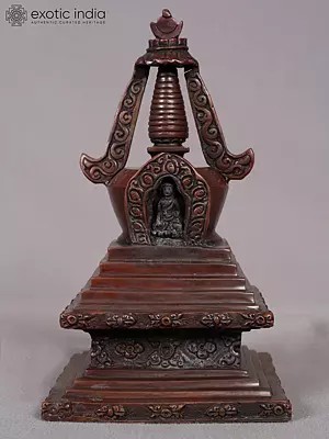 7" Copper Stupa from Nepal