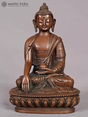 5" Bhumi-Sparsha Buddha Statue from Nepal | Nepalese Copper Idols