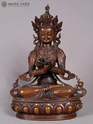 12" Copper Vajradhara Sculpture | Buddhist Deity Statue from Nepal