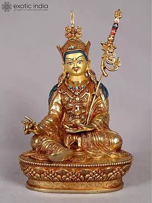 9" Guru Padmasambhava Statue from Nepal | Nepalese Copper Statue