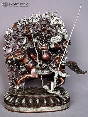 14" Palden Lhamo Sculpture from Nepal | Nepalese Copper Statue