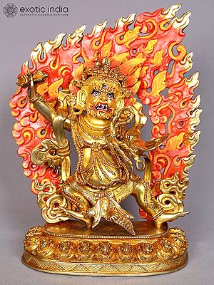 13" Vajrapani Copper Statue from Nepal | Tibetan Buddhist Deity Idols