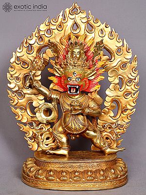 13" Yamantaka Copper Statue from Nepal | Nepalese Copper Figurines