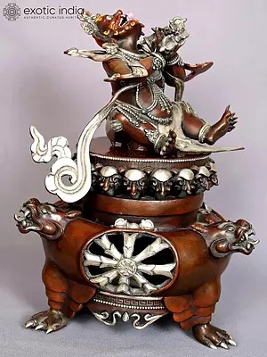 12" Copper Daka Incense Burner | Vajradaka Sculpture
