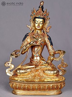 9" Tibetan Buddhist Deity Vajrasattva Copper Statue from Nepal