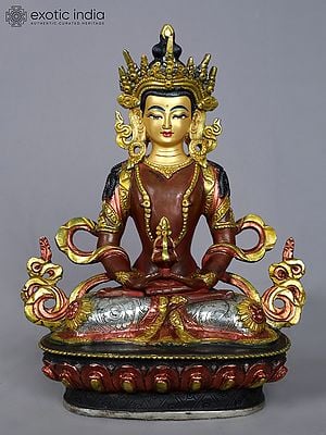 9" Lord Aparmita Buddha Copper Statue | Tibetan Buddhist Deity Figurines