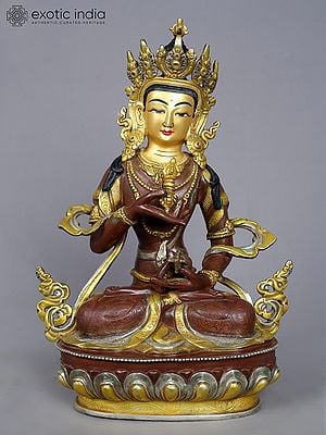 13" Tibetan Buddhist Deity Vajrasattva Copper Statue from Nepal