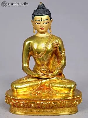 9" Amitabha Buddha Copper Statue from Nepal | Buddhist Deity Copper Figurines