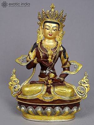 13" Tibetan Buddhist Deity Vajrasattva Copper Statue from Nepal